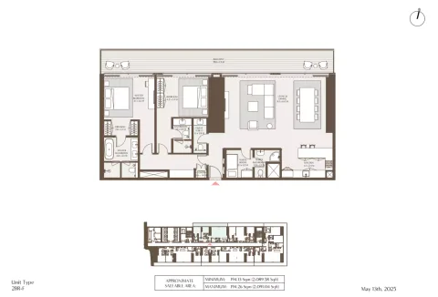 Floor plan, 2 Beds, 2,089 sq ft