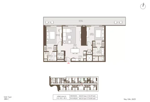 Floor plan, 2 Beds, 1,772 sq ft