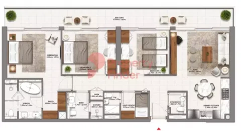 Floor plan, 3 Beds, 1,662 sq ft
