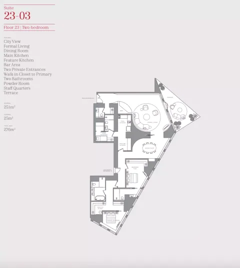 Floor plan, 2 Beds, 2,970 sq ft