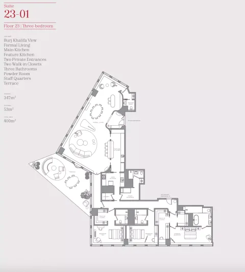 Floor plan, 3 Beds, 4,305 sq ft