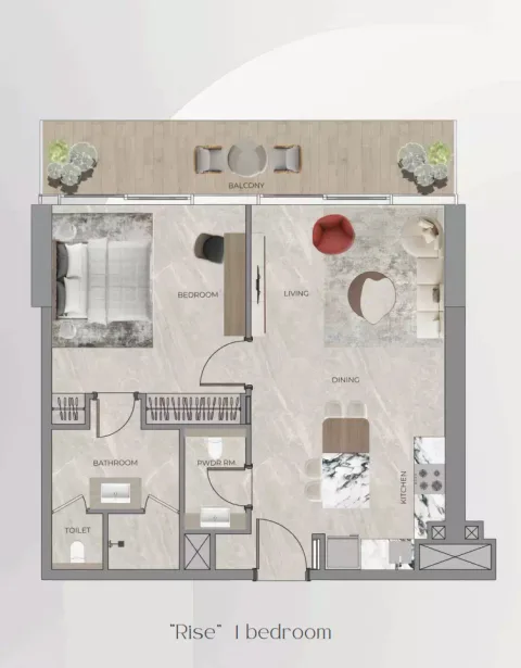Floor plan, 1 Bed, 1,143 sq ft