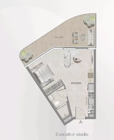 Floor plan, Studio, 411 sq ft