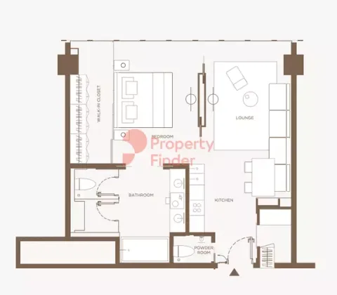 Floor plan, 1 Bed, 0 sq ft