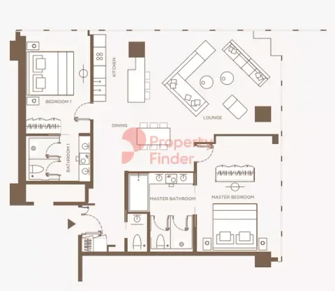 Floor plan, 2 Beds, 0 sq ft