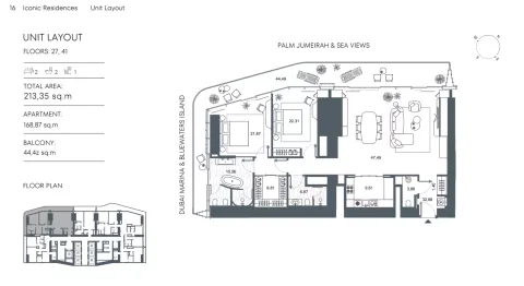 Floor plan, 2 Beds, 2,292 sq ft