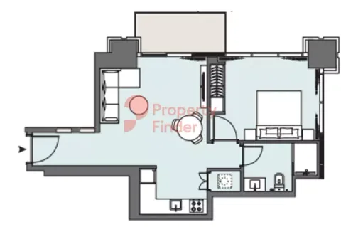 Floor plan, 1 Bed, 632 sq ft