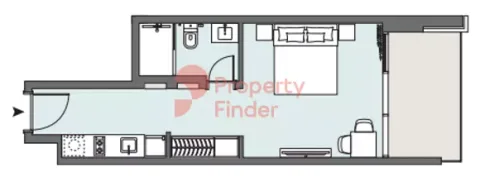 Floor plan, Studio, 417 sq ft