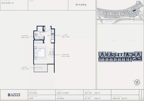 Floor plan, Studio, 338 sq ft