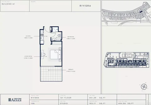 Floor plan, Studio, 454 sq ft