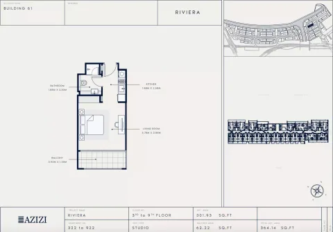 Floor plan, Studio, 364 sq ft