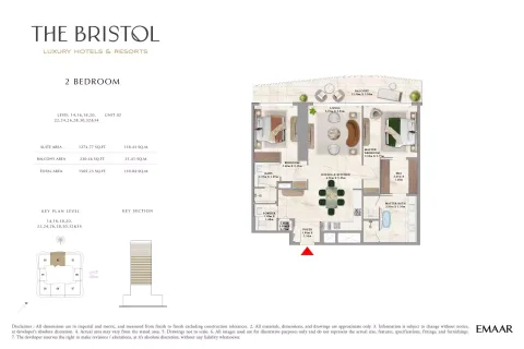 Floor plan, 2 Beds, 1,505 sq ft