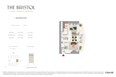 Floor plan, 1 Bed, 825 sq ft
