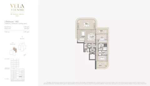Floor plan, 2 Beds, 2,852 sq ft