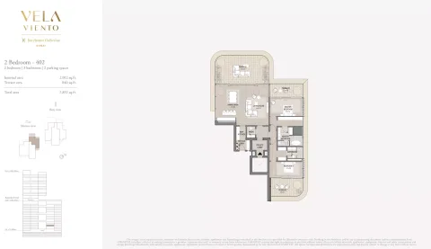 Floor plan, 2 Beds, 2,852 sq ft