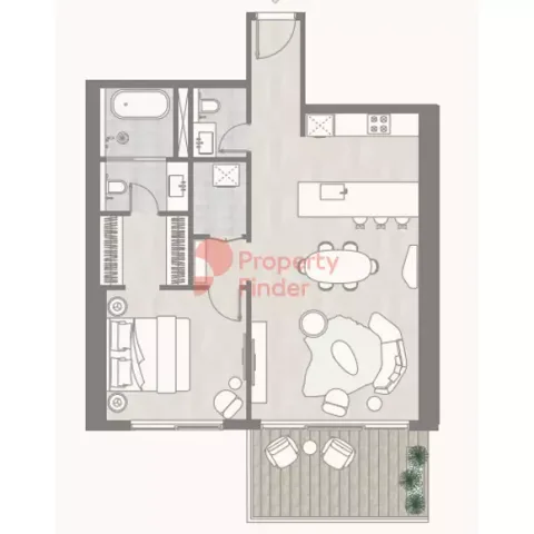 Floor plan, 1 Bed, 955 sq ft