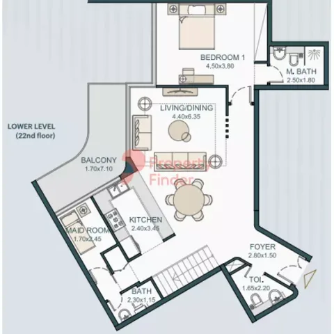 Floor plan, 3 Beds, 2,200 sq ft