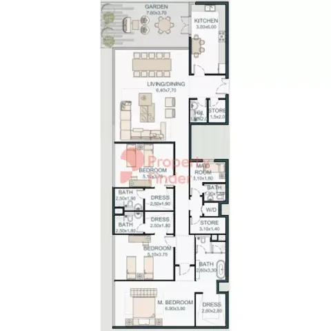 Floor plan, 3 Beds, 2,885 sq ft