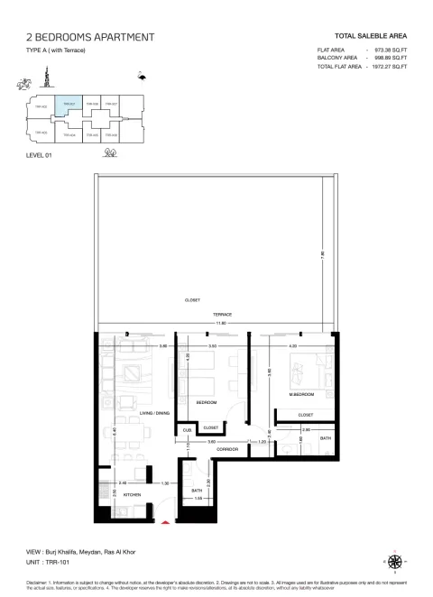 Floor plan, 2 Beds, 1,972 sq ft