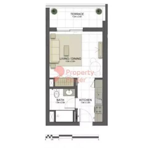 Floor plan, Studio, 427 sq ft