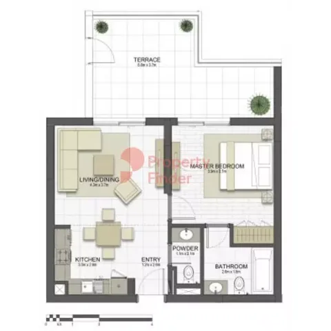 Floor plan, 1 Bed, 882 sq ft