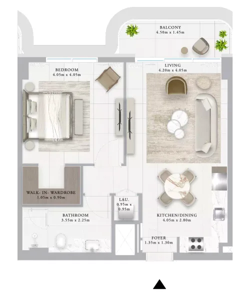 Floor plan, 1 Bed, 790 sq ft