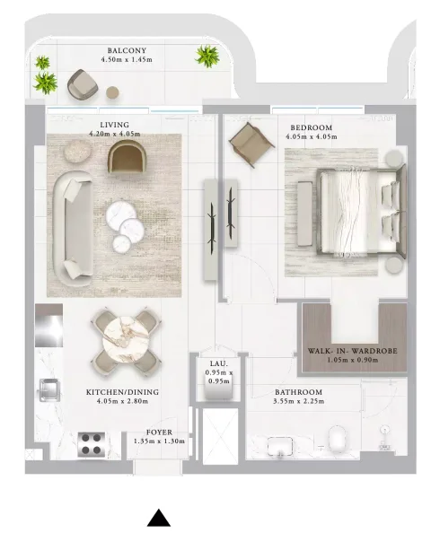 Floor plan, 1 Bed, 790 sq ft