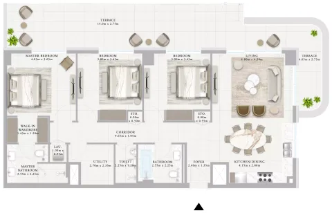 Floor plan, 3 Beds, 2,025 sq ft