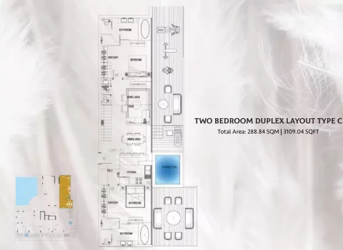 Floor plan, 2 Beds, 4,313 sq ft