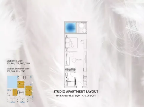 Floor plan, Studio, 470 sq ft