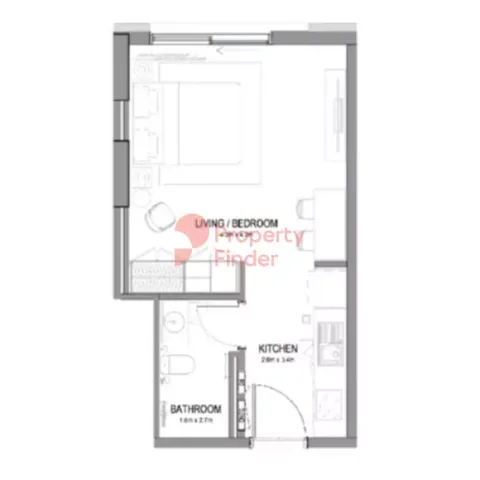 Floor plan, Studio, 0 sq ft