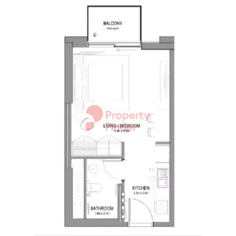 Floor plan, Studio, 0 sq ft