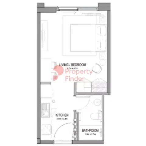 Floor plan, Studio, 0 sq ft