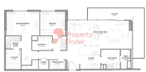 Floor plan, 2 Beds, 0 sq ft