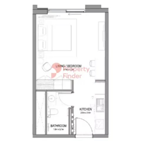 Floor plan, Studio, 0 sq ft