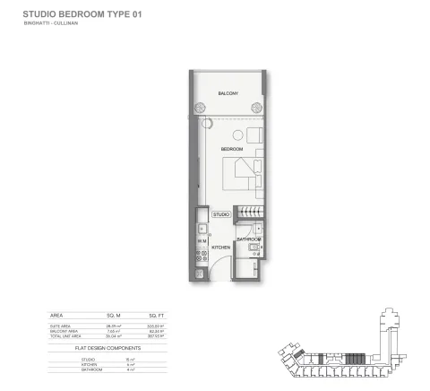 Floor plan, Studio, 387 sq ft