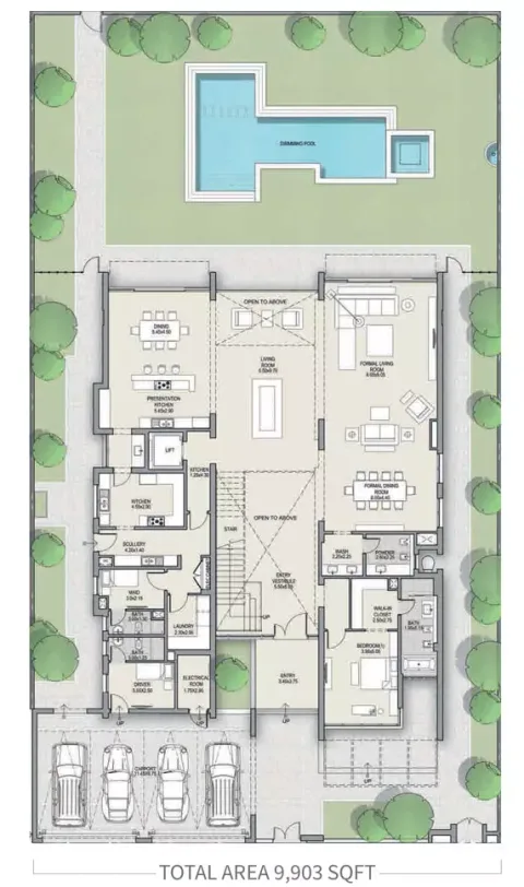 Floor plan, 6 Beds, 9,903 sq ft