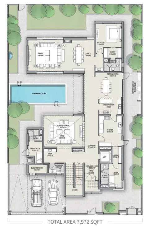 Floor plan, 5 Beds, 7,972 sq ft