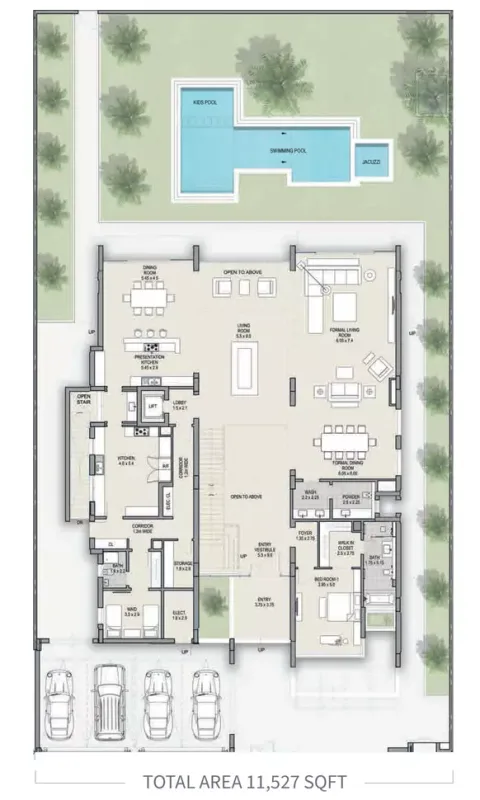 Floor plan, 6 Beds, 11,527 sq ft