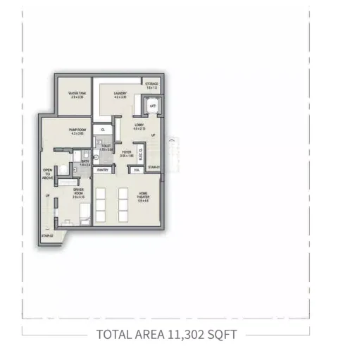 Floor plan, 6 Beds, 11,302 sq ft