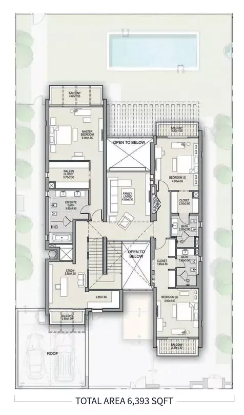 Floor plan, 4 Beds, 6,393 sq ft