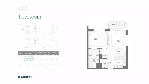 Floor plan, 1 Bed, 866 sq ft