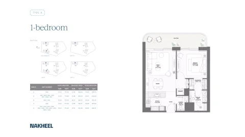 Floor plan, 1 Bed, 971 sq ft