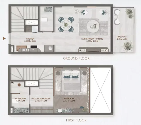 Floor plan, 1 Bed, 880 sq ft