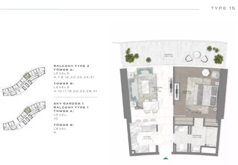 Floor plan, 1 Bed, 0 sq ft