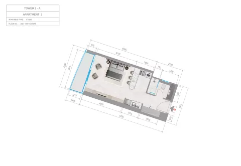 Floor plan, Studio, 0 sq ft