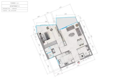 Floor plan, 1 Bed, 0 sq ft