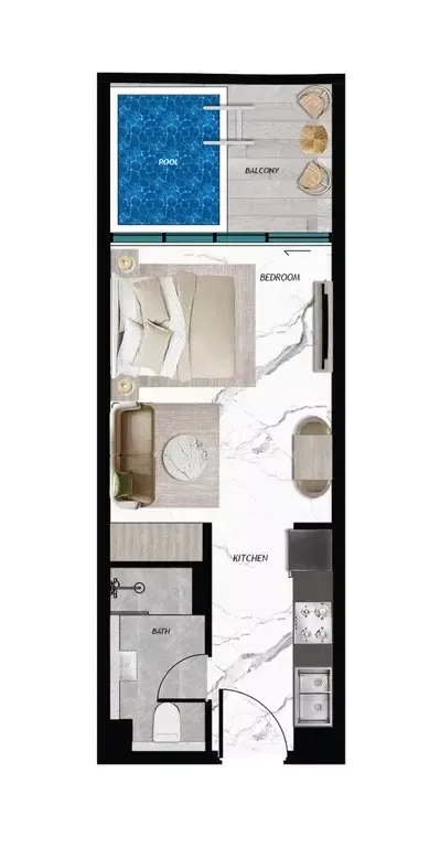 Floor plan, Studio, 0 sq ft