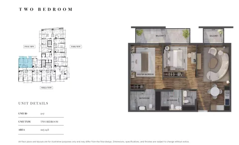 Floor plan, 2 Beds, 1,215 sq ft