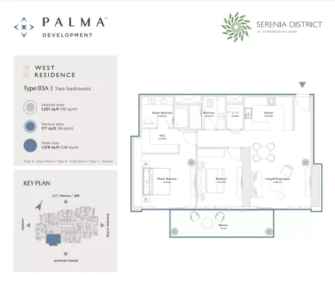 Floor plan, 2 Beds, 1,378 sq ft